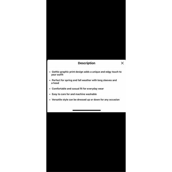 Gothic print hoodie “ live by the sun love by the Moon “fits smaller see chart - Picture 8 of 9